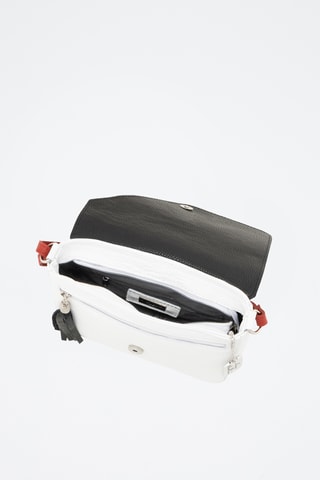 Bandolera de piel - Blanco y negro