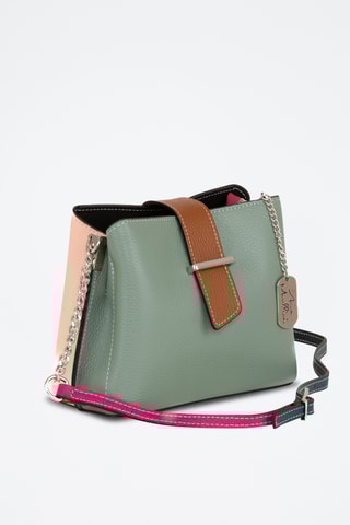 Bandolera de piel - Verde agua