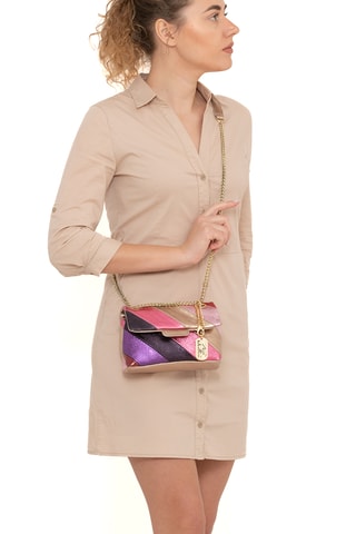 Bandolera de piel - Rosa