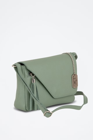 Bandolera de piel - Verde agua