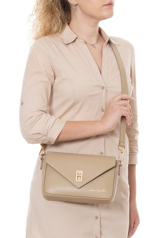 Bandolera de piel - Marrón claro