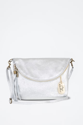 Bandolera de piel - Plateado