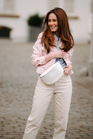 Bandolera de piel - Blanco