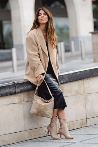 Bolso de piel - Marrón claro