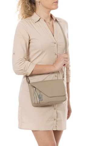 Bandolera de piel - Marrón claro