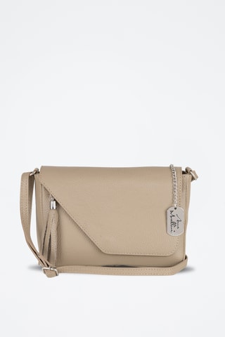 Bandolera de piel - Marrón claro