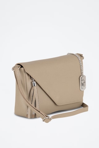 Bandolera de piel - Marrón claro