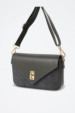 Bandolera de piel - Gris oscuro