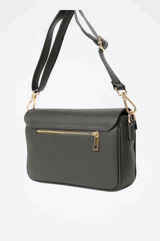 Bandolera de piel - Gris oscuro