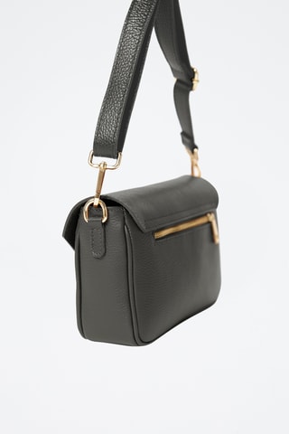 Bandolera de piel - Gris oscuro