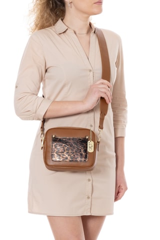 Bandolera de piel - Marrón