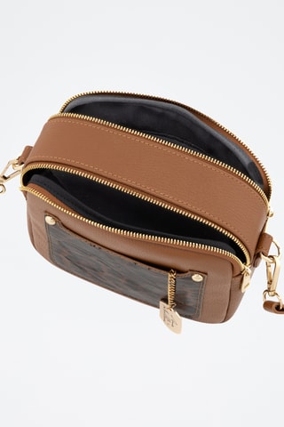 Bandolera de piel - Marrón