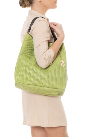 Bolso shopper de piel - Verde