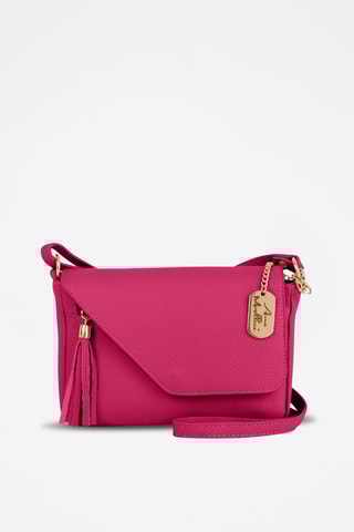 Bandolera de piel - Fucsia