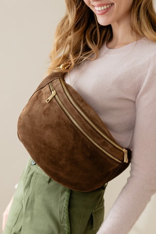 Bandolera de nobuk - Marrón