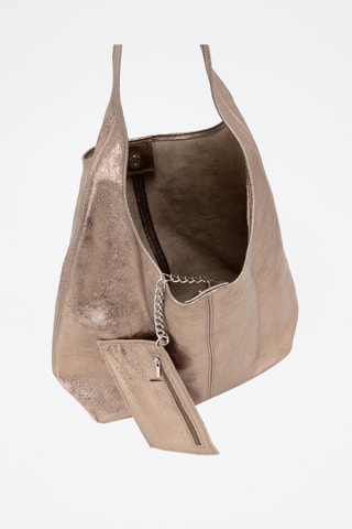 Bolso y monedero de piel - Dorado