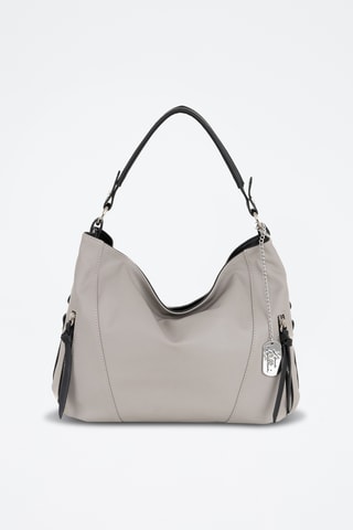 Bolso de piel - Gris y negro