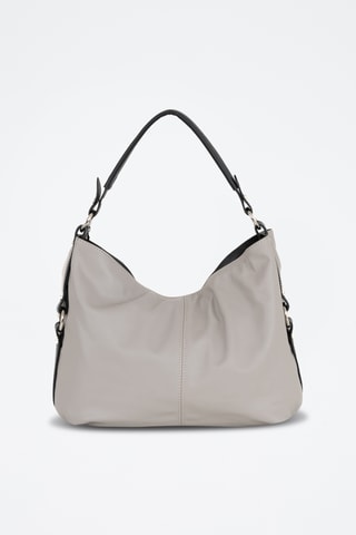 Bolso de piel - Gris y negro