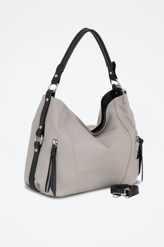 Bolso de piel - Gris y negro