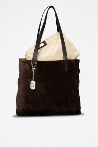 Bolso de nobuk y bolso de mano - Marrón oscuro