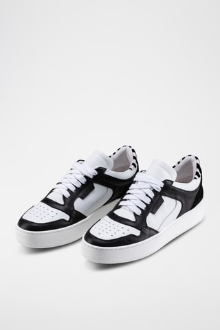 Zapatillas de piel - Blanco y negro