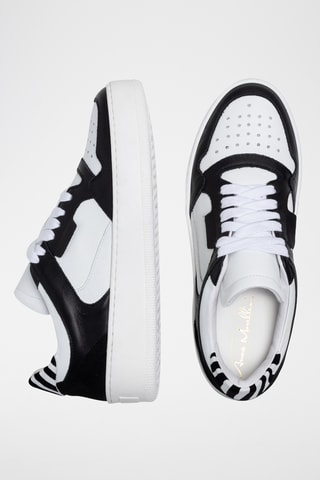 Zapatillas de piel - Blanco y negro