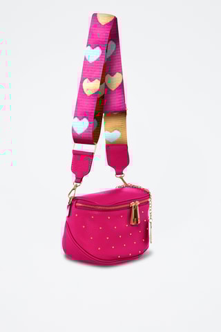 Bandolera de piel - Fucsia
