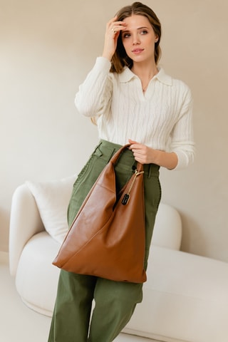 Bolso de piel - Marrón