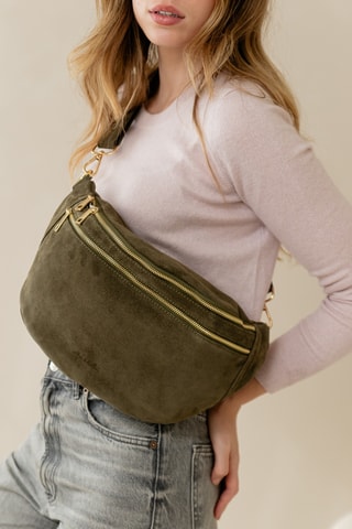 Bandolera de nobuk - Verde