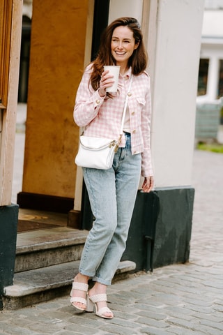 Bandolera de piel - Blanco