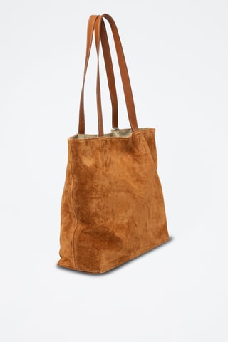 Bolso de nobuk y bolso de mano - Marrón