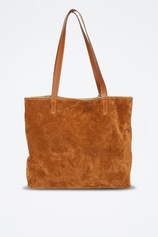 Bolso de nobuk y bolso de mano - Marrón