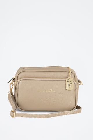 Bandolera de piel - Marrón claro