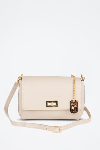 Bandolera de piel - Beige