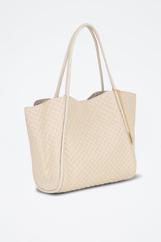 Bolso shopper y bolso de mano de piel - Beige