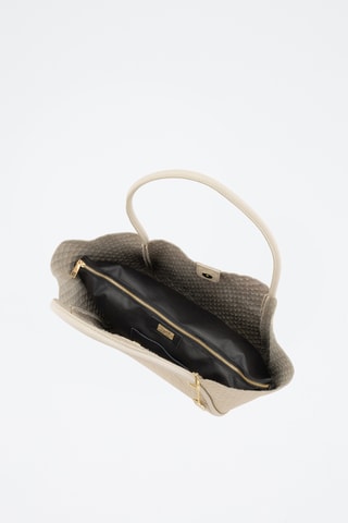 Bolso shopper y bolso de mano de piel - Beige