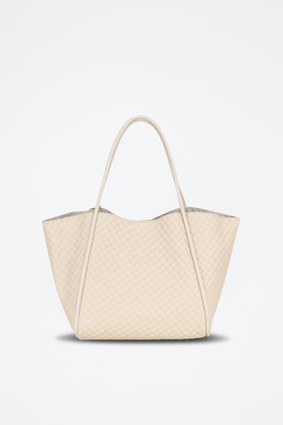 Bolso shopper y bolso de mano de piel - Beige