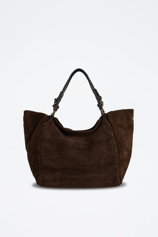 Bolso shopper de piel - Marrón oscuro