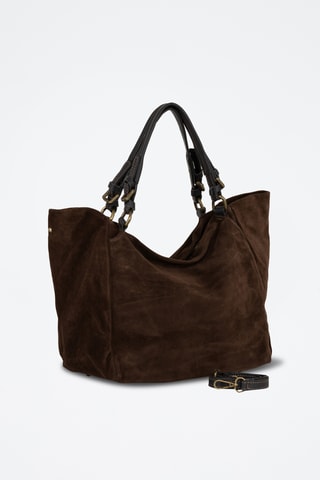 Bolso shopper de piel - Marrón oscuro