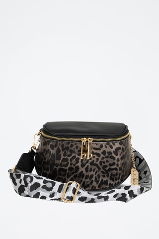 Bandolera de piel - Topo