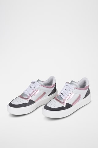 Zapatillas de piel - Rosa dorado y negro