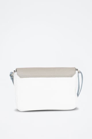 Bandolera de piel - Blanco y gris