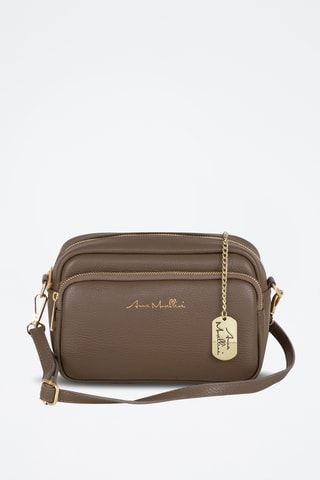 Bandolera de piel - Topo