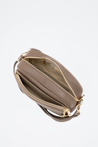 Bandolera de piel - Topo