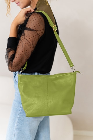 Bandolera de piel - Verde