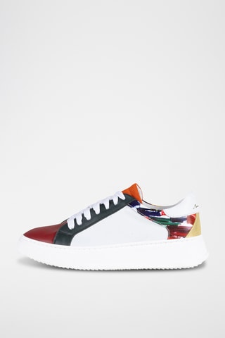 Zapatillas de piel - Rojo y blanco