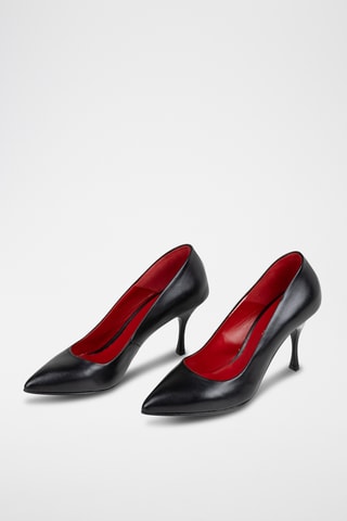 Zapatos de piel de tacón - Negro