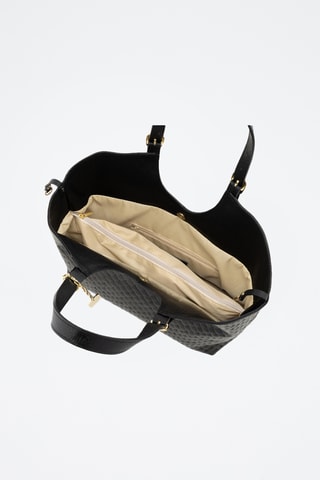 Bolso shopper de piel - Negro