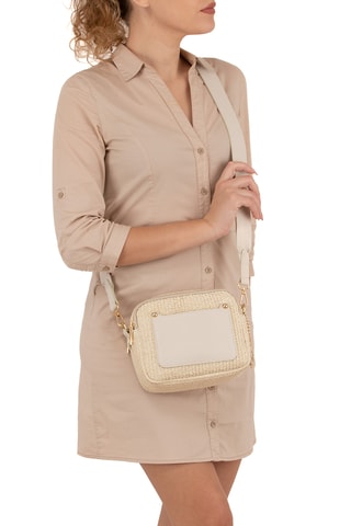 Bandolera de piel - Beige