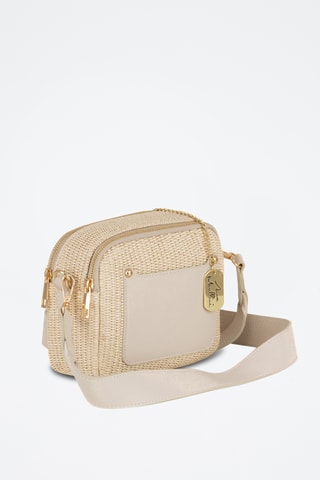 Bandolera de piel - Beige